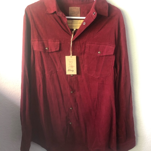 OTTWAY, Australian Brand Burgundy Corduroy Shirt - Picture 5 of 7